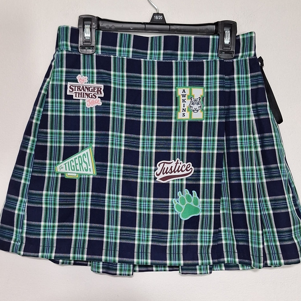 Justice Blue and Green Plaid Skirt Stranger Things